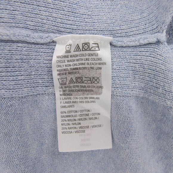 H by Halston Sweater Top Blue V Neck Bell Sleeve 3/4 Sleeve Blouse Casual Size M - Picture 10 of 11